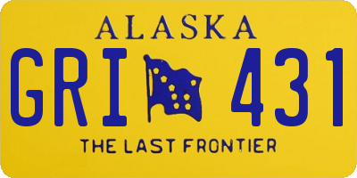 AK license plate GRI431
