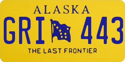 AK license plate GRI443