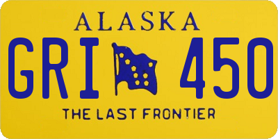AK license plate GRI450