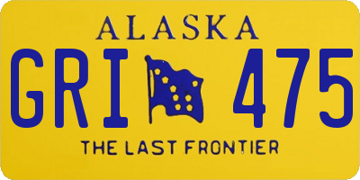 AK license plate GRI475