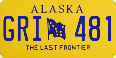 AK license plate GRI481