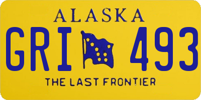 AK license plate GRI493