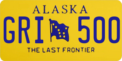AK license plate GRI500