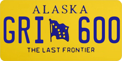 AK license plate GRI600