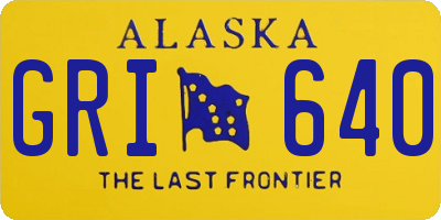 AK license plate GRI640
