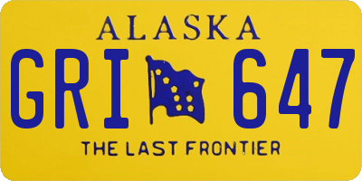 AK license plate GRI647