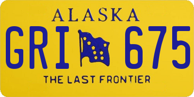 AK license plate GRI675