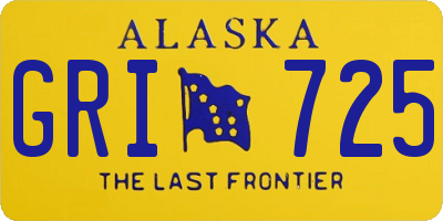 AK license plate GRI725