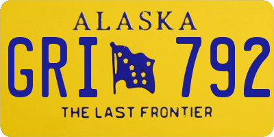 AK license plate GRI792