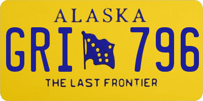 AK license plate GRI796