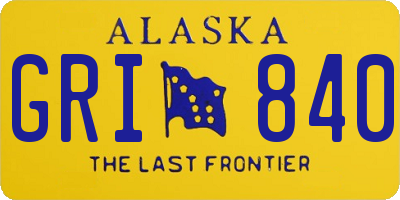 AK license plate GRI840