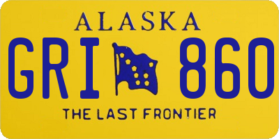 AK license plate GRI860