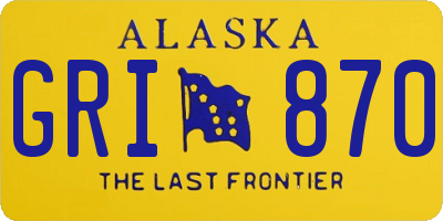 AK license plate GRI870