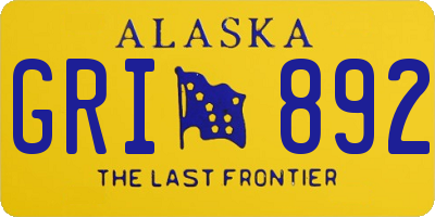 AK license plate GRI892