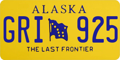 AK license plate GRI925