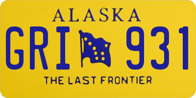 AK license plate GRI931