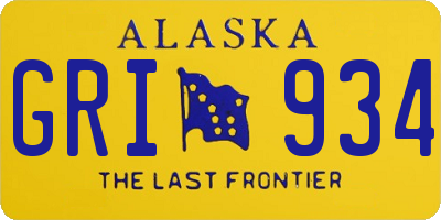 AK license plate GRI934