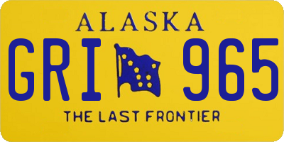 AK license plate GRI965
