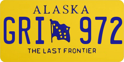 AK license plate GRI972
