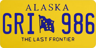 AK license plate GRI986