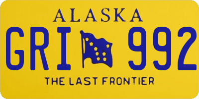 AK license plate GRI992
