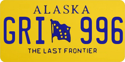 AK license plate GRI996