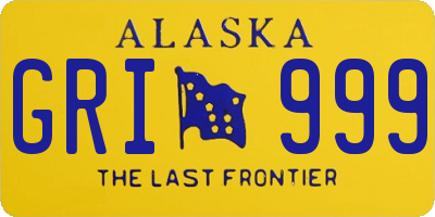 AK license plate GRI999