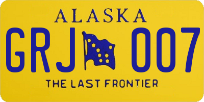 AK license plate GRJ007