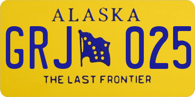 AK license plate GRJ025