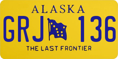 AK license plate GRJ136