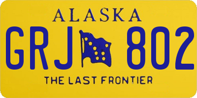 AK license plate GRJ802
