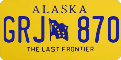 AK license plate GRJ870