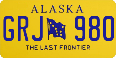 AK license plate GRJ980