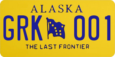AK license plate GRK001