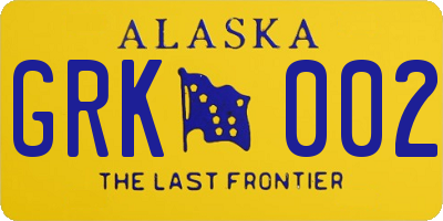 AK license plate GRK002