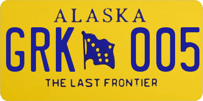AK license plate GRK005