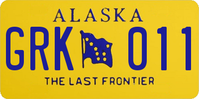 AK license plate GRK011