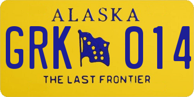 AK license plate GRK014