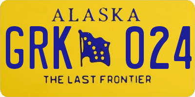 AK license plate GRK024