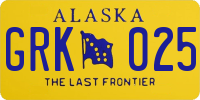 AK license plate GRK025