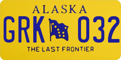 AK license plate GRK032