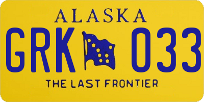 AK license plate GRK033