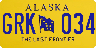 AK license plate GRK034