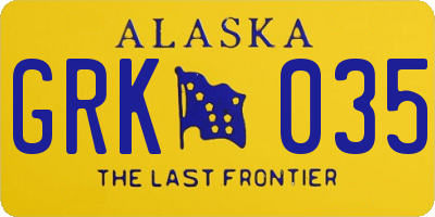 AK license plate GRK035