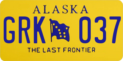 AK license plate GRK037