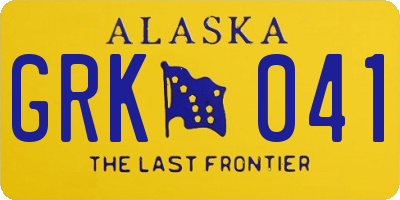 AK license plate GRK041