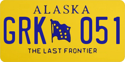 AK license plate GRK051