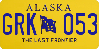 AK license plate GRK053