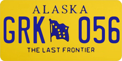 AK license plate GRK056