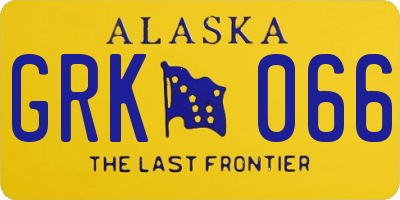 AK license plate GRK066